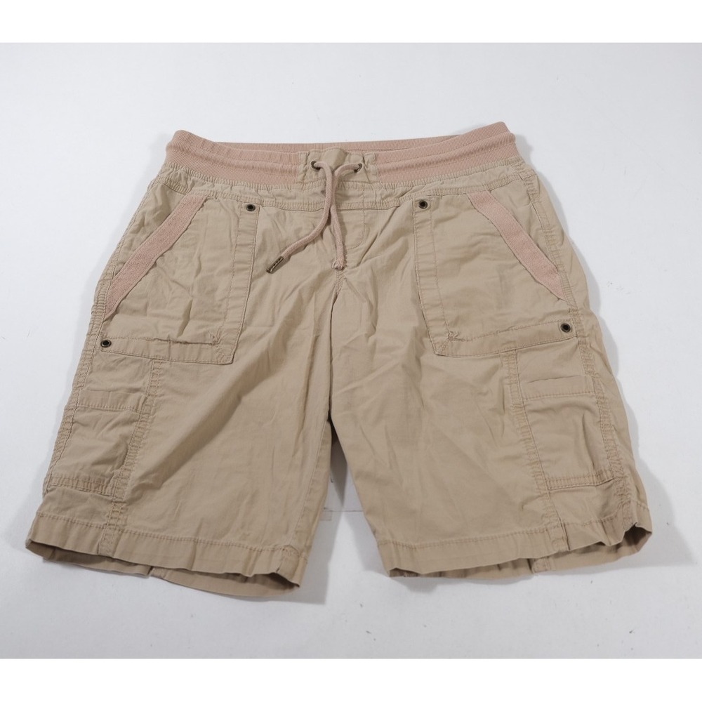 Natural Reflections Shorts Women 10 Tan Cargo Ribbed Waist Stretch Outdoor
